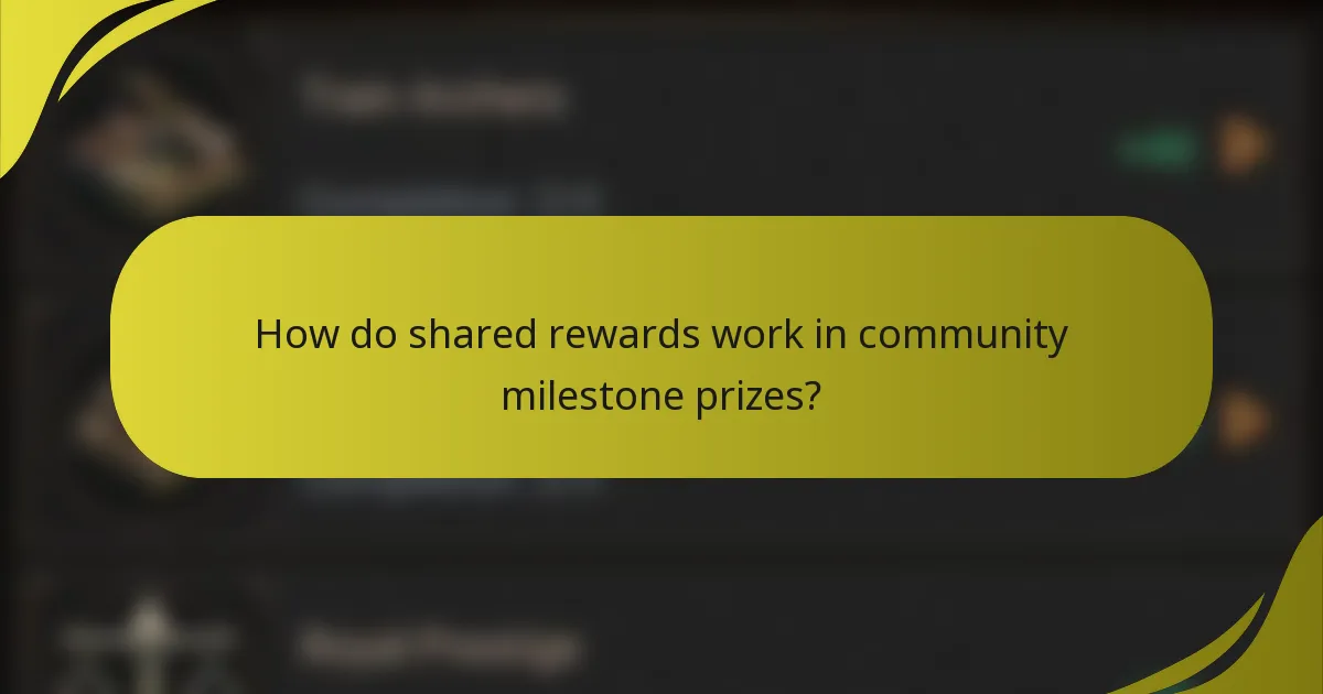 How do shared rewards work in community milestone prizes?