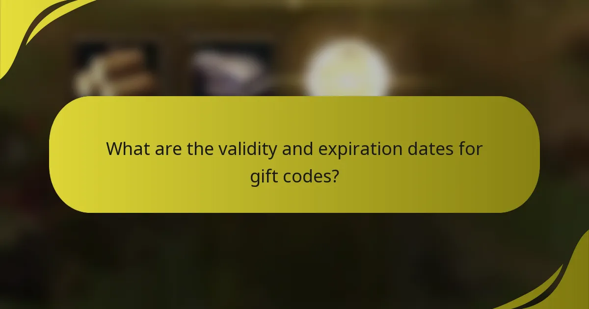 What are the validity and expiration dates for gift codes?